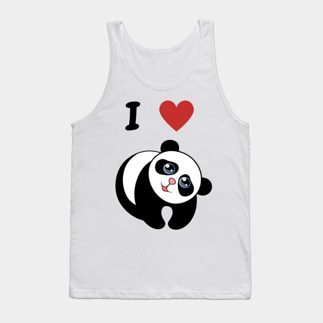 I love Pandas Tank Top by Simple D.